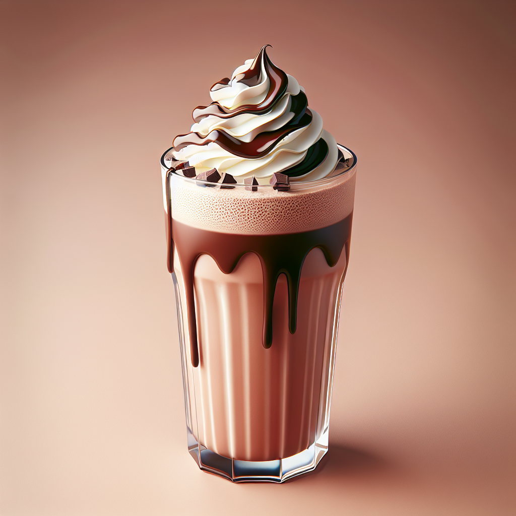 Delicious chocolate shake with whipped cream